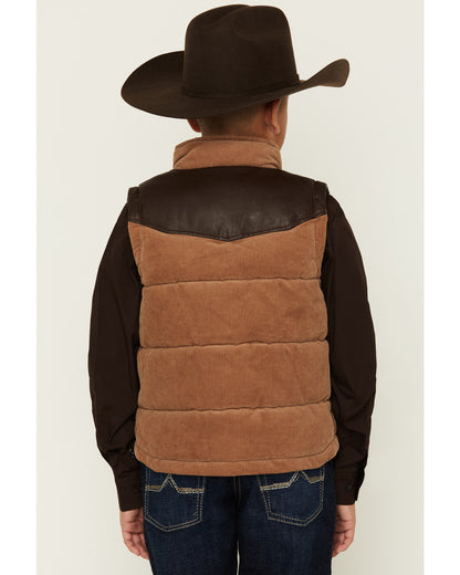 Boys' Lonoke Corduroy Faux Leather Vest