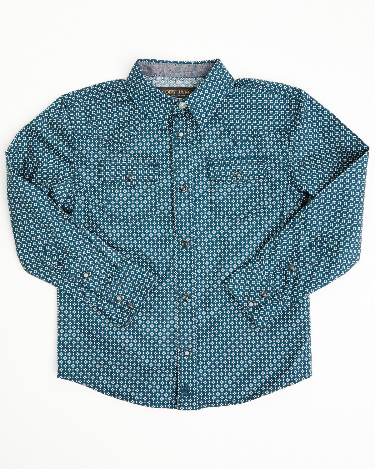 Toddler Boys' Bourbon Geo Print Long Sleeve Pearl Snap West