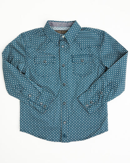 Toddler Boys' Bourbon Geo Print Long Sleeve Pearl Snap West