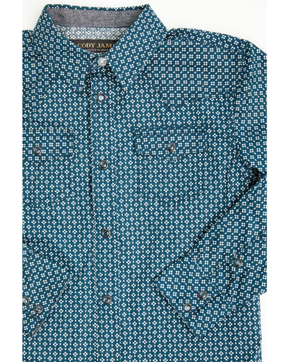 Toddler Boys' Bourbon Geo Print Long Sleeve Pearl Snap West
