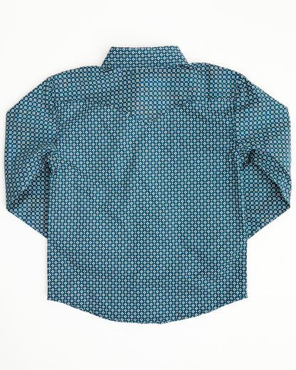 Toddler Boys' Bourbon Geo Print Long Sleeve Pearl Snap West