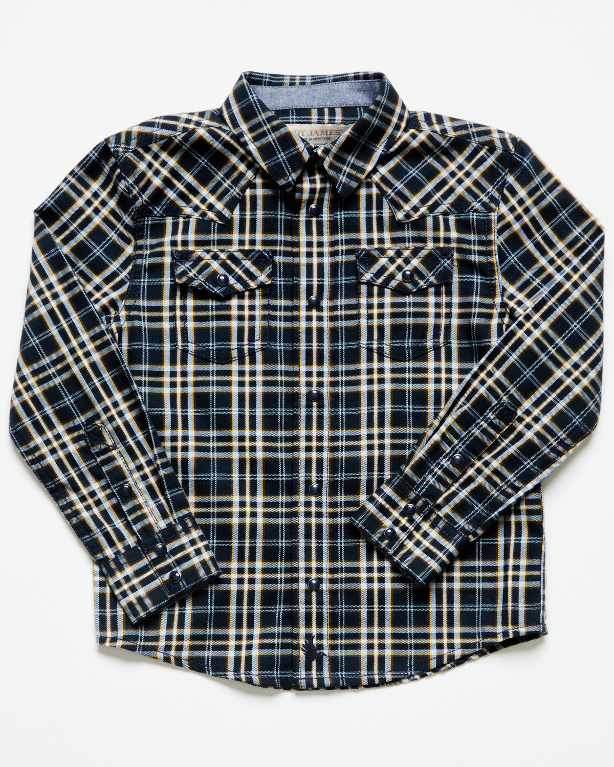 Toddler Boys' Warriors Way Plaid Print Long Sleeve Snap Wes