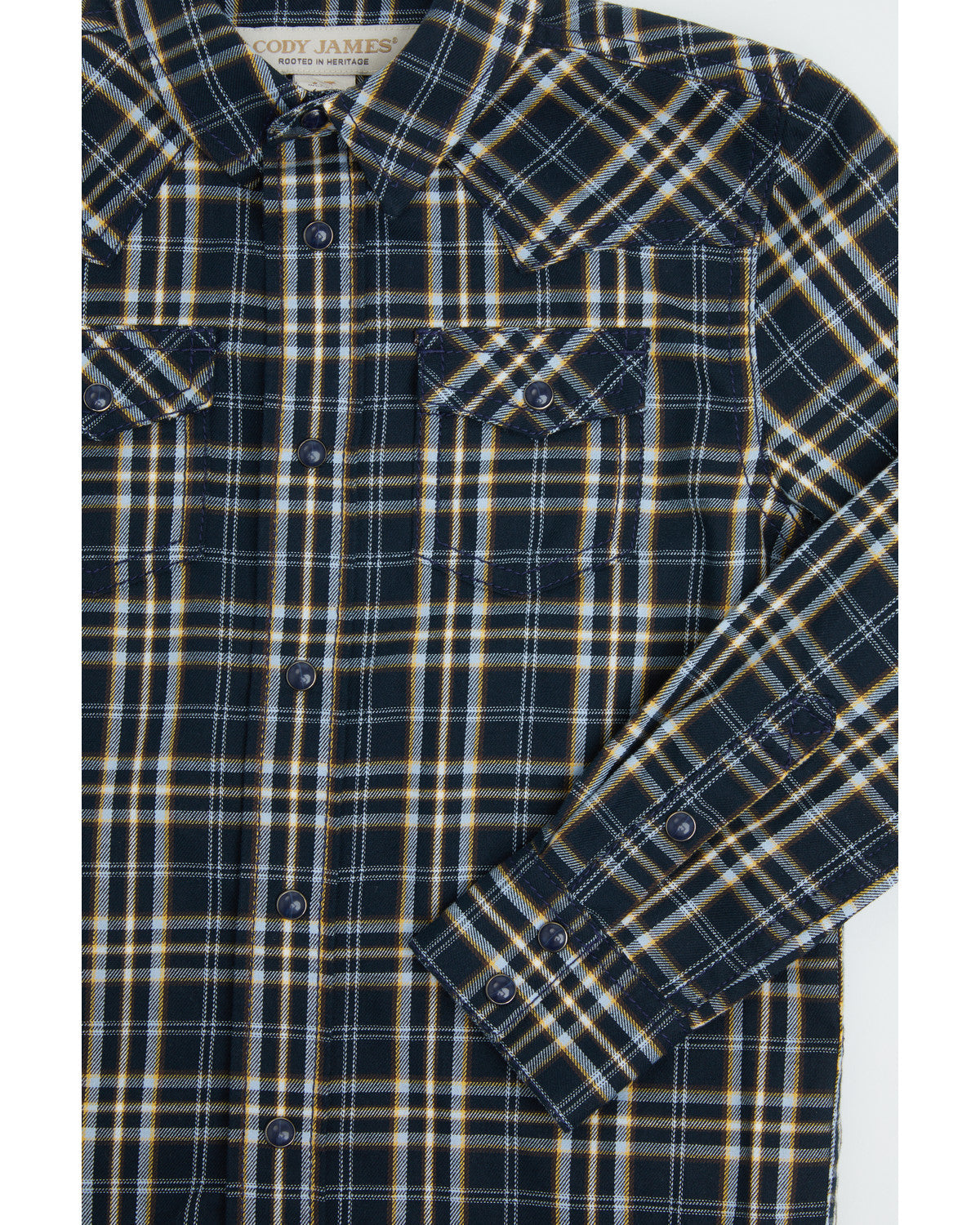 Toddler Boys' Warriors Way Plaid Print Long Sleeve Snap Wes