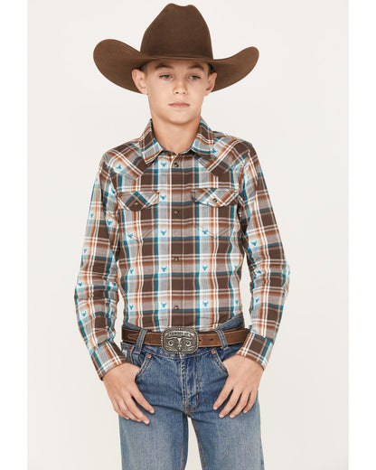 Boys' Bull Dobby Long Sleeve Snap Western Shirt