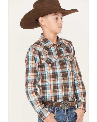Boys' Bull Dobby Long Sleeve Snap Western Shirt