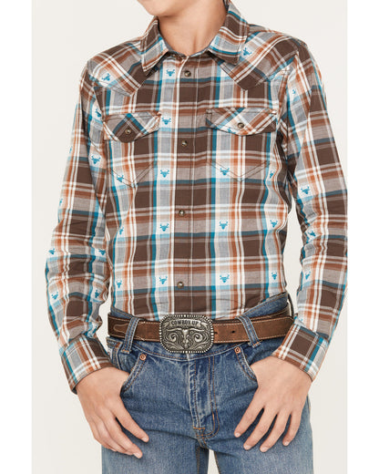 Boys' Bull Dobby Long Sleeve Snap Western Shirt