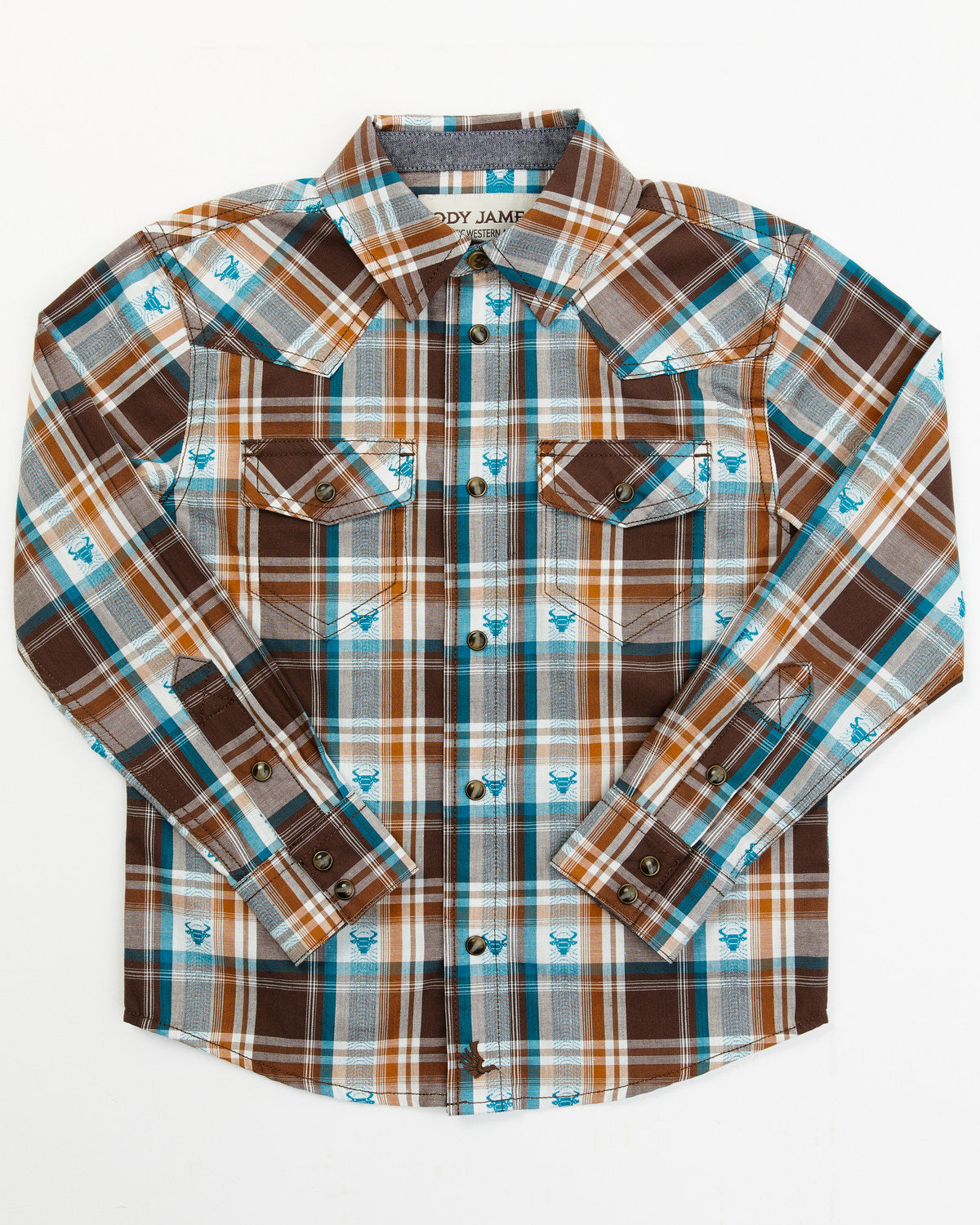 Toddler Boys' Bull Dobby Long Sleeve Snap Shirt