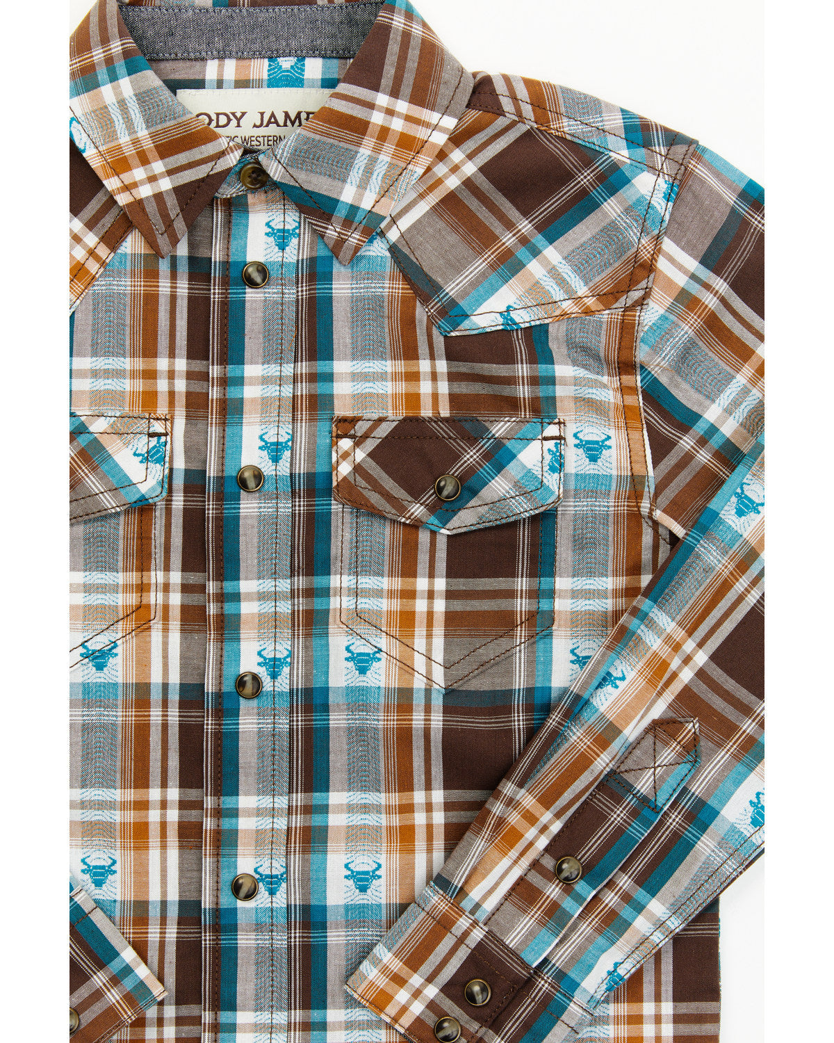 Toddler Boys' Bull Dobby Long Sleeve Snap Shirt