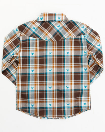 Toddler Boys' Bull Dobby Long Sleeve Snap Shirt