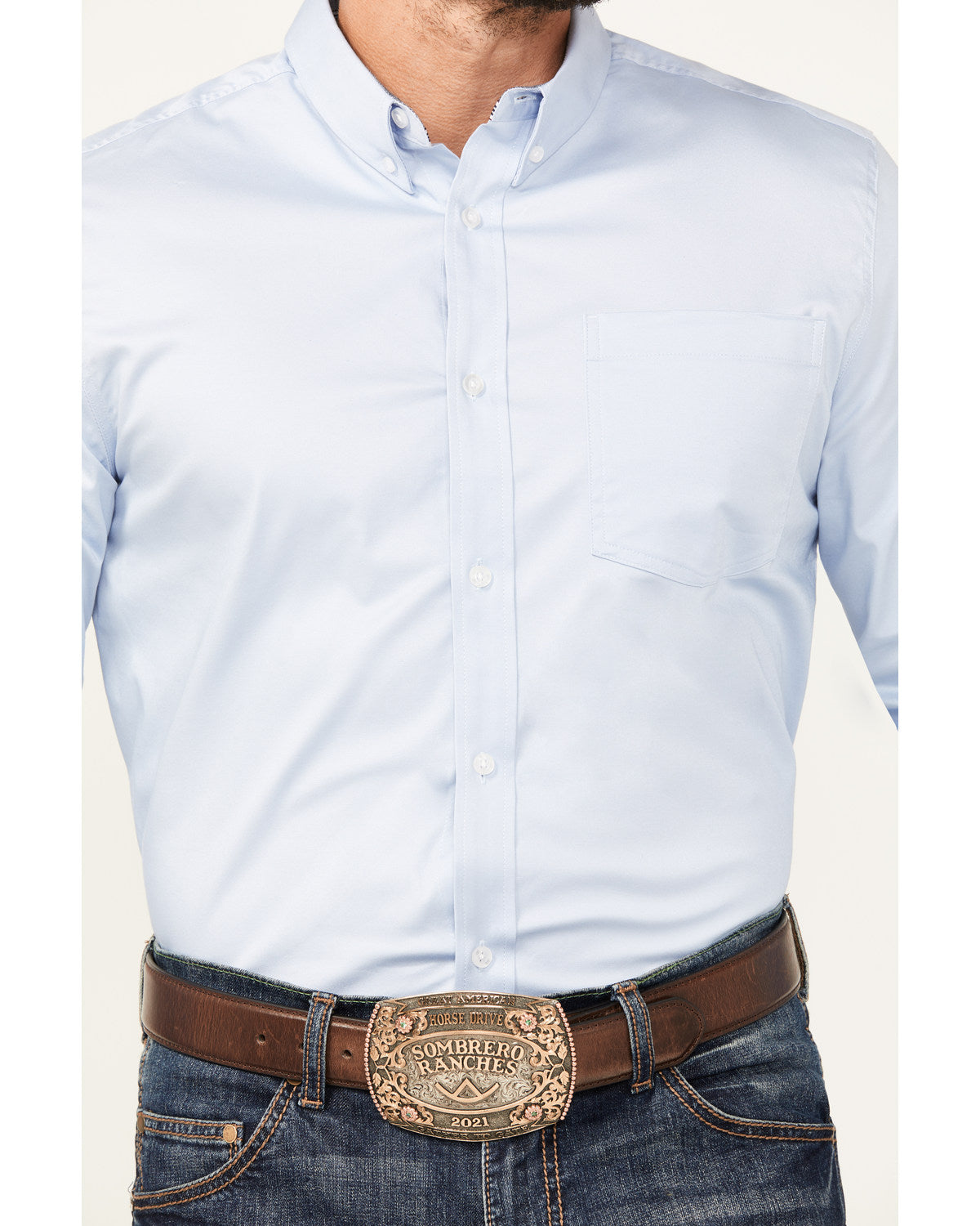 Men's Performance Twill Solid Long Sleeve Button-Down Weste
