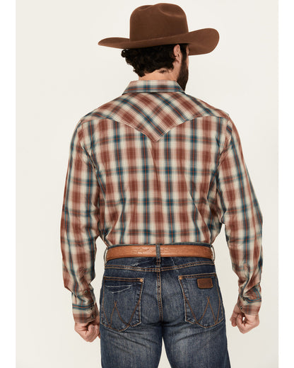 Men's Ricardo Plaid Print Long Sleeve Snap Western Shirt