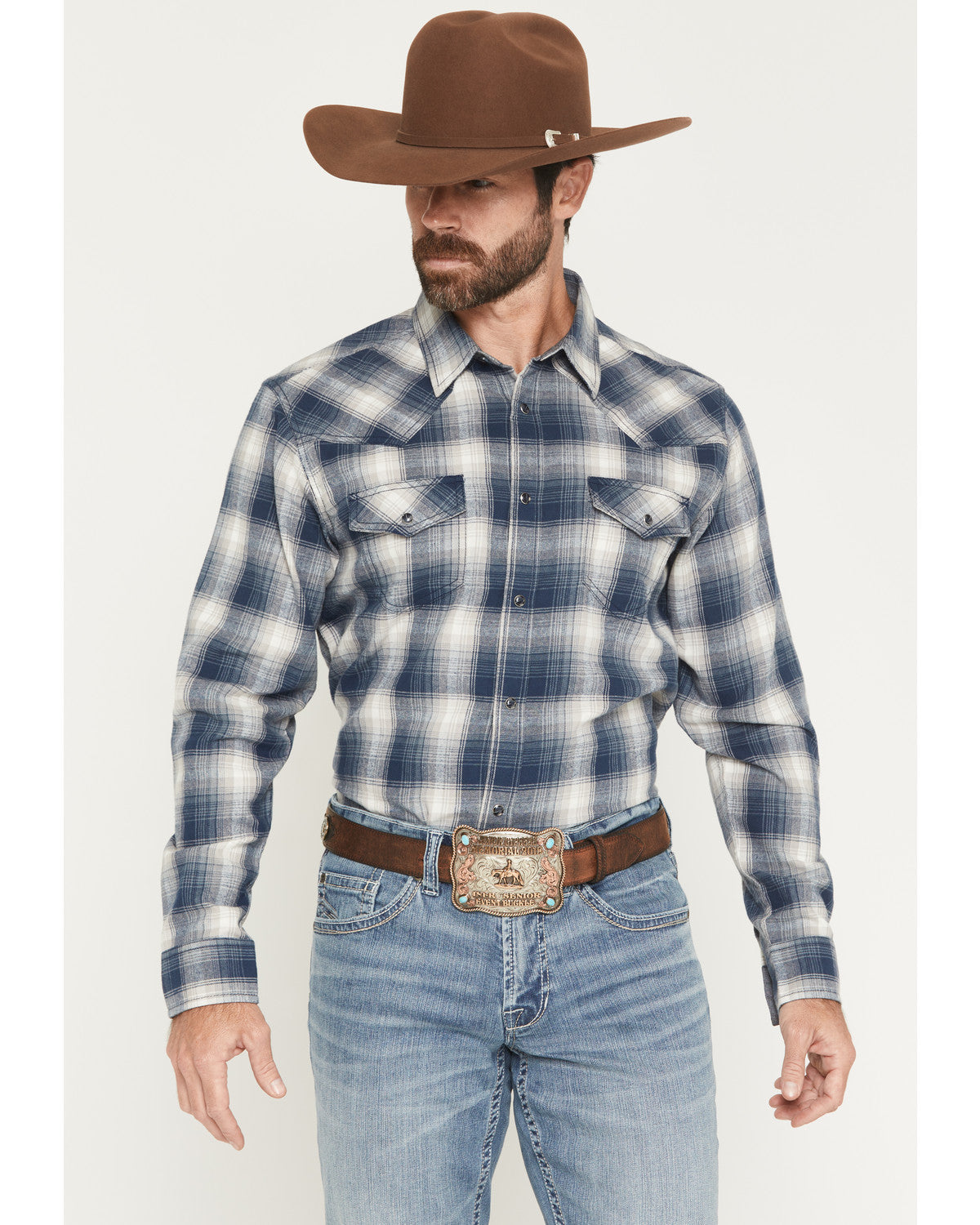 Men's Rio Bravo Plaid Print Long Sleeve Flannel Shirt