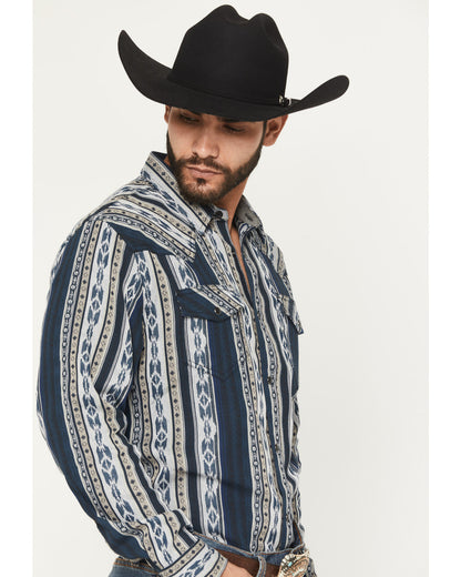 Men's Ford Southwestern Stripe Print Long Sleeve Snap Weste