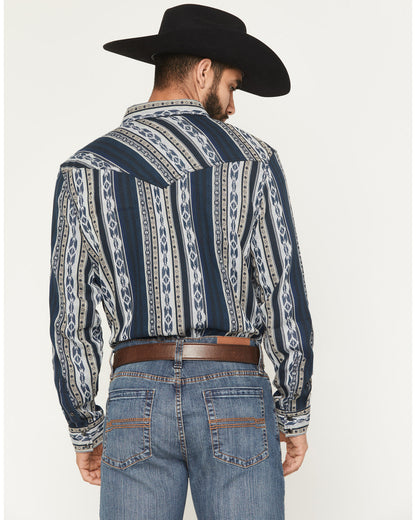 Men's Ford Southwestern Stripe Print Long Sleeve Snap Weste