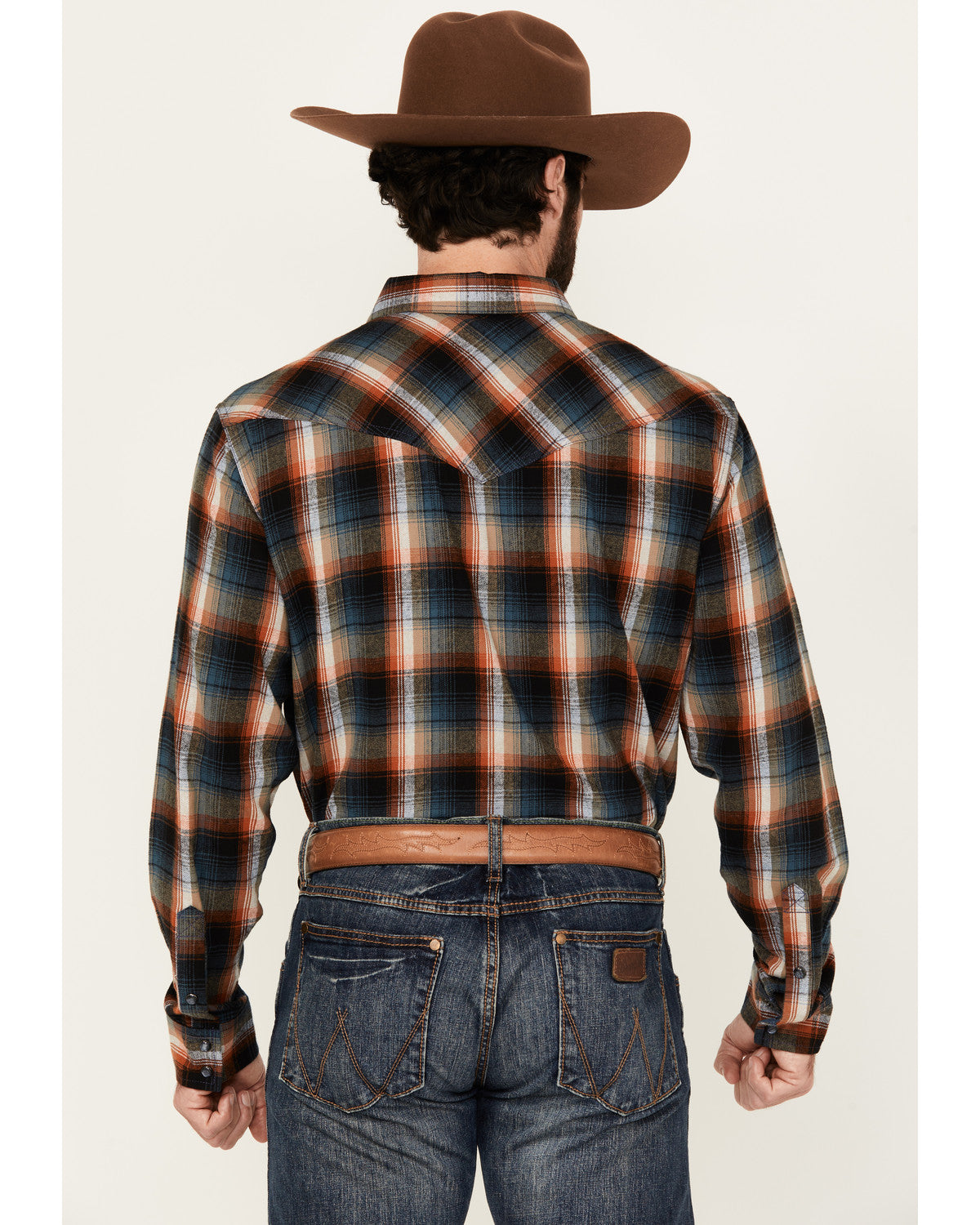 Men's Santa Cruz Plaid Print Long Sleeve Snap Flannel Shirt