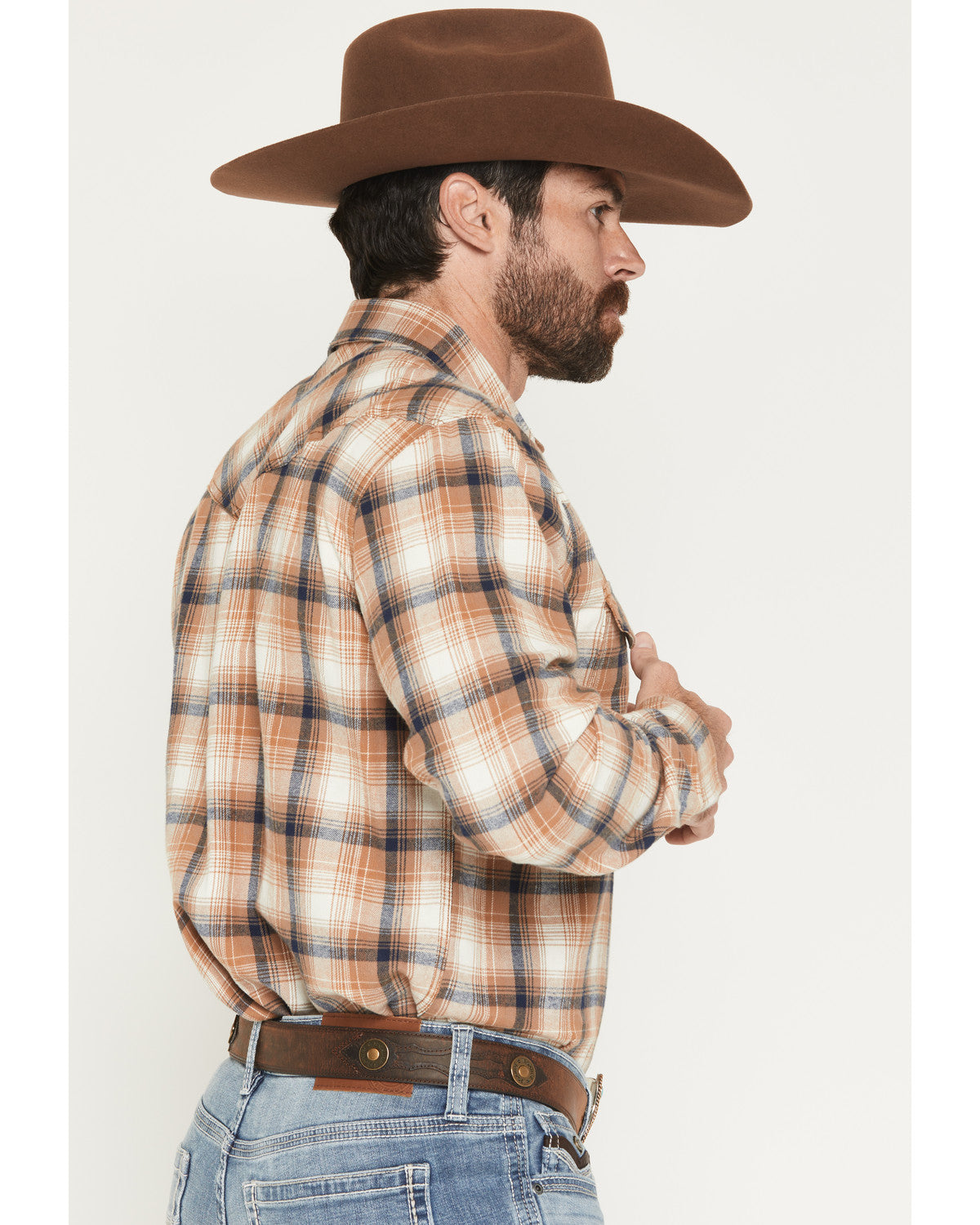 Men's Bravo Plaid Print Long Sleeve Snap Flannel Shirt