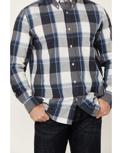 Men's Gallop Plaid Print Long Sleeve Button-Down Stretch We