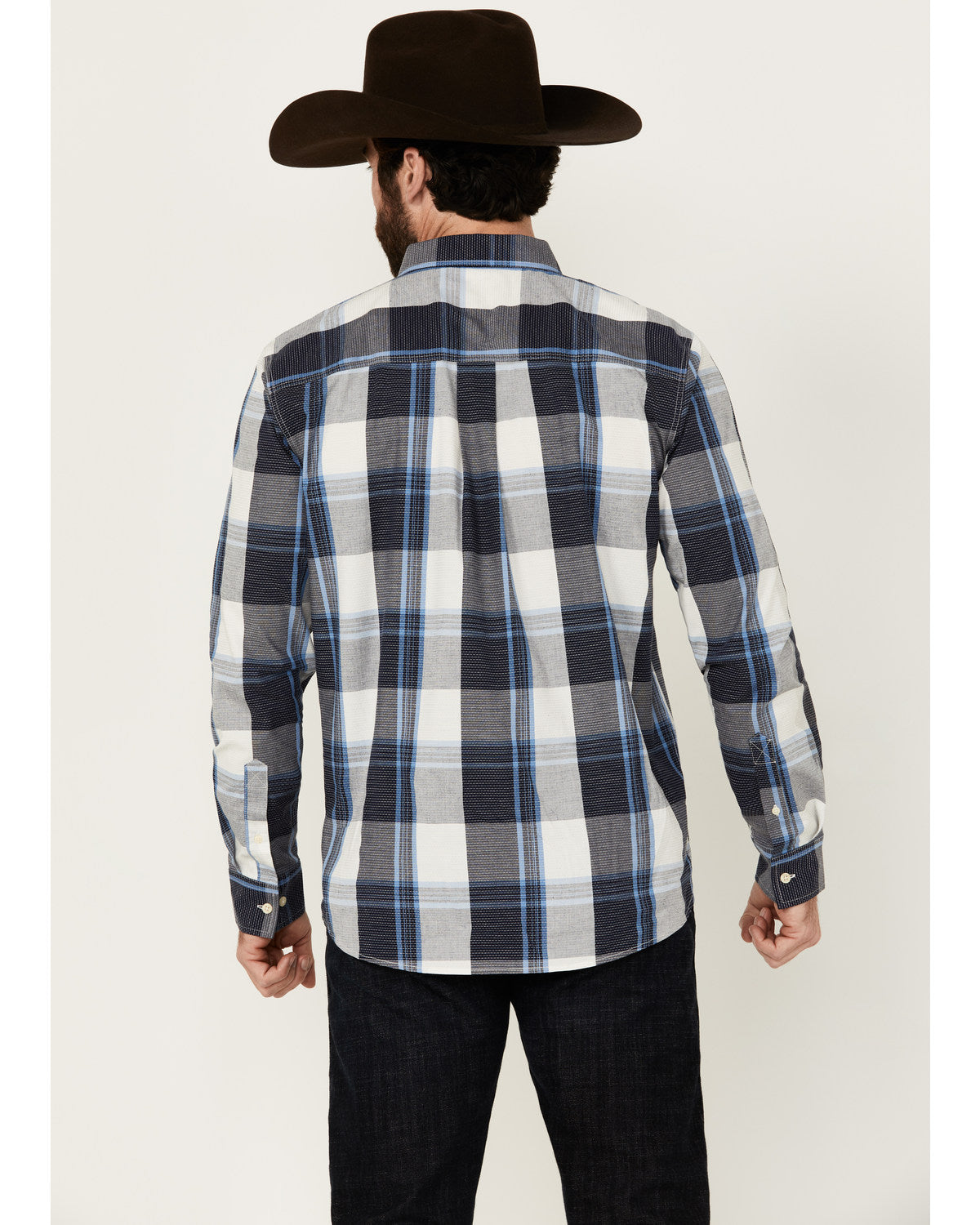Men's Gallop Plaid Print Long Sleeve Button-Down Stretch We