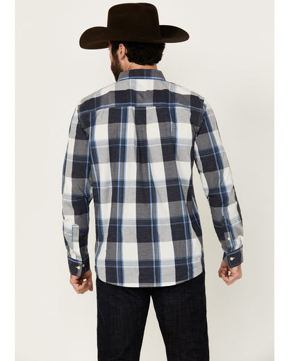Men's Gallop Plaid Print Long Sleeve Button-Down Stretch We