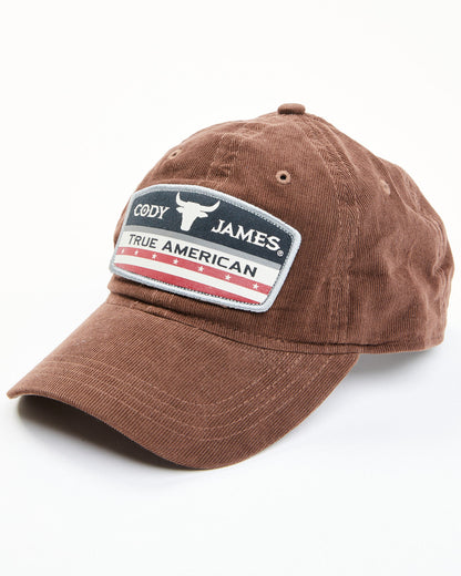 Men's Corduroy True American Logo Patch Ball Cap