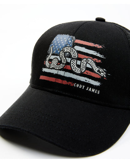 Men's Distressed Snake Flag Ball Cap