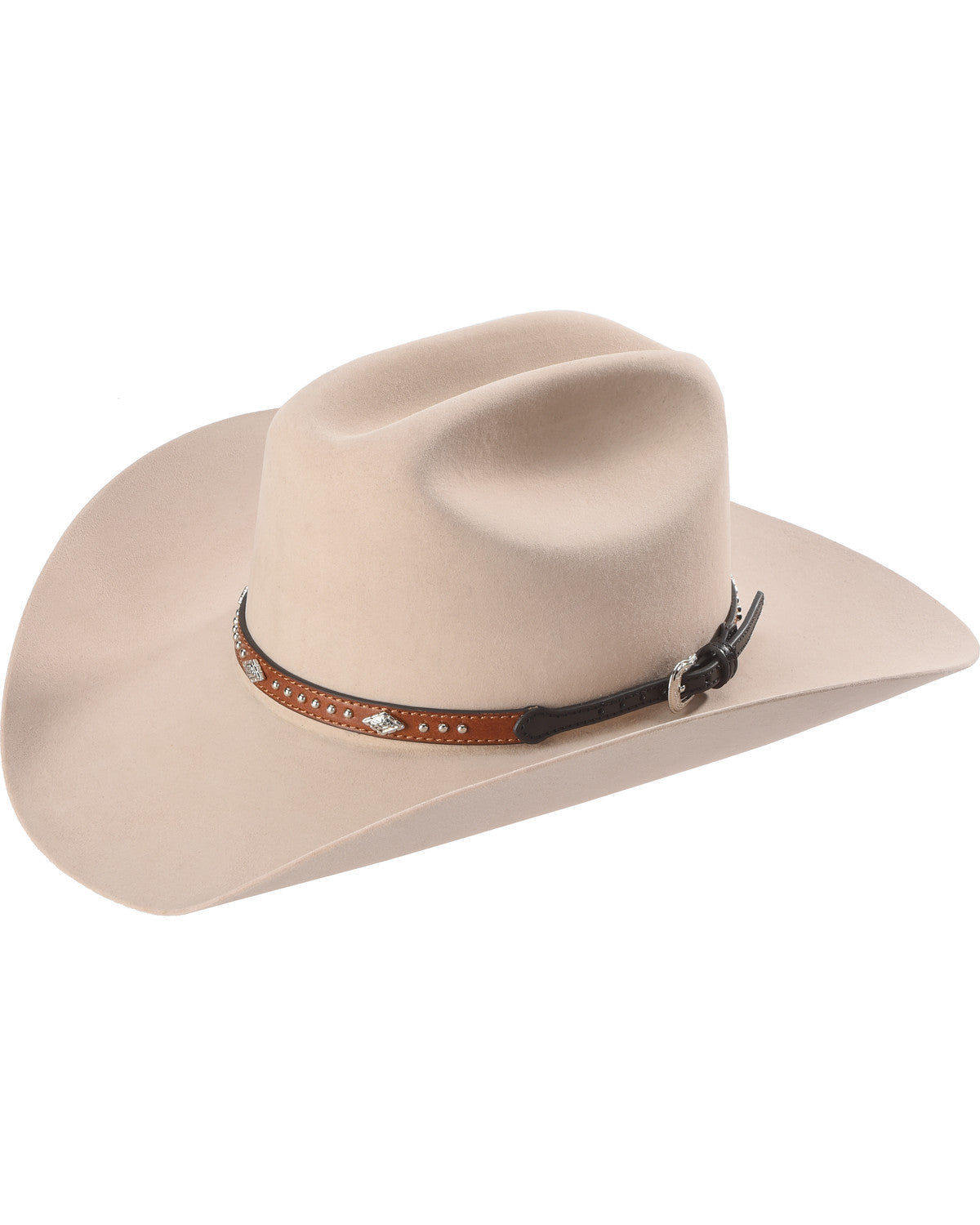 Silver Studs with Diamond Conchos Hat Band