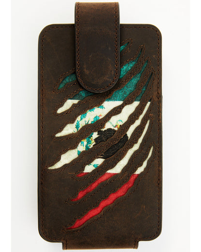 Men's Scratch Mexican Flag Cell Phone Holder Clip-On Case