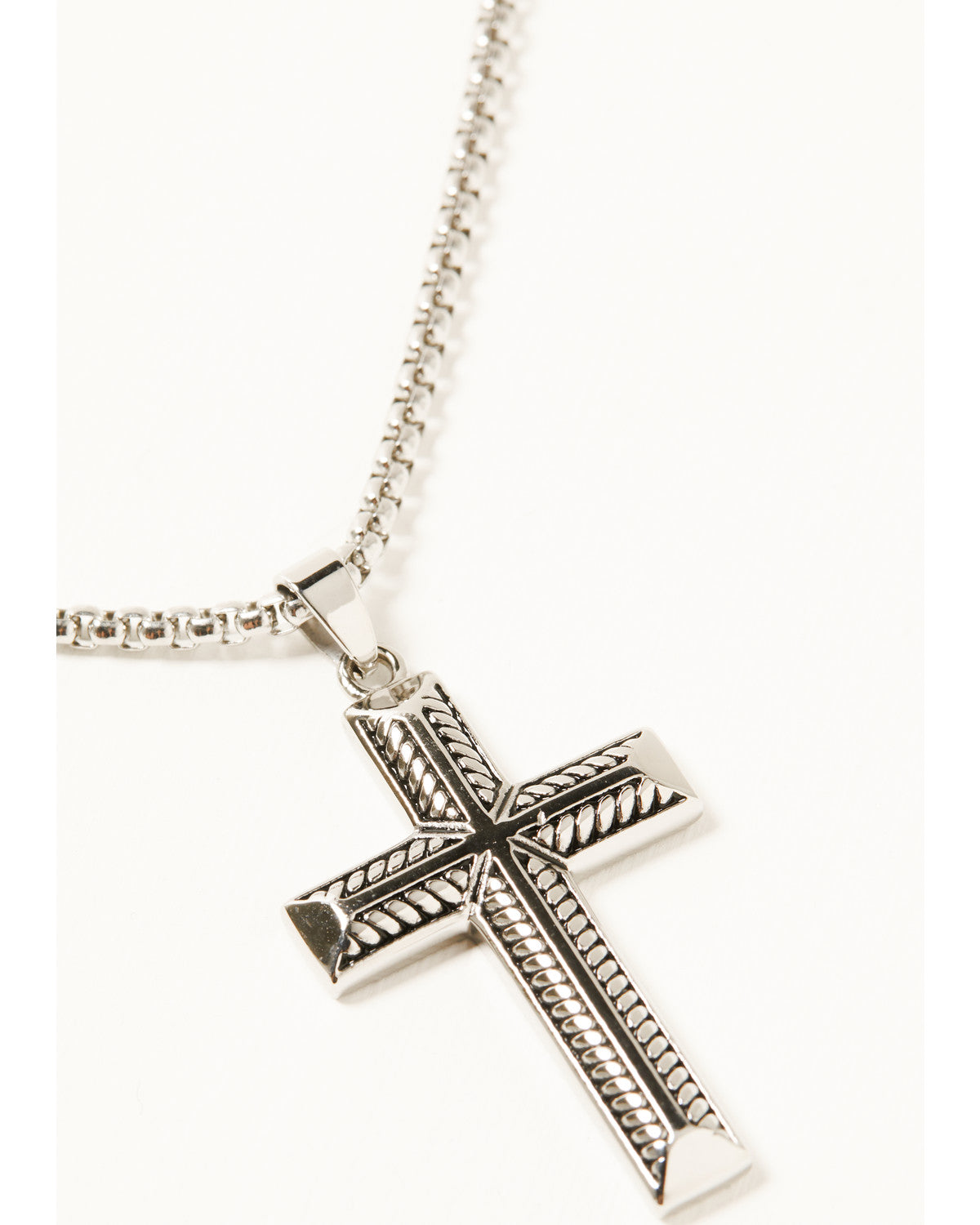 Men's Textured Cross Necklace