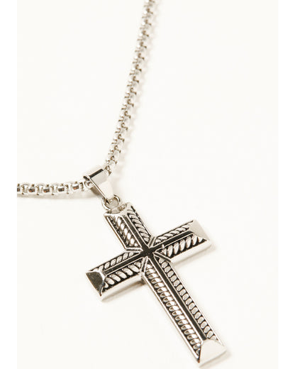 Men's Textured Cross Necklace