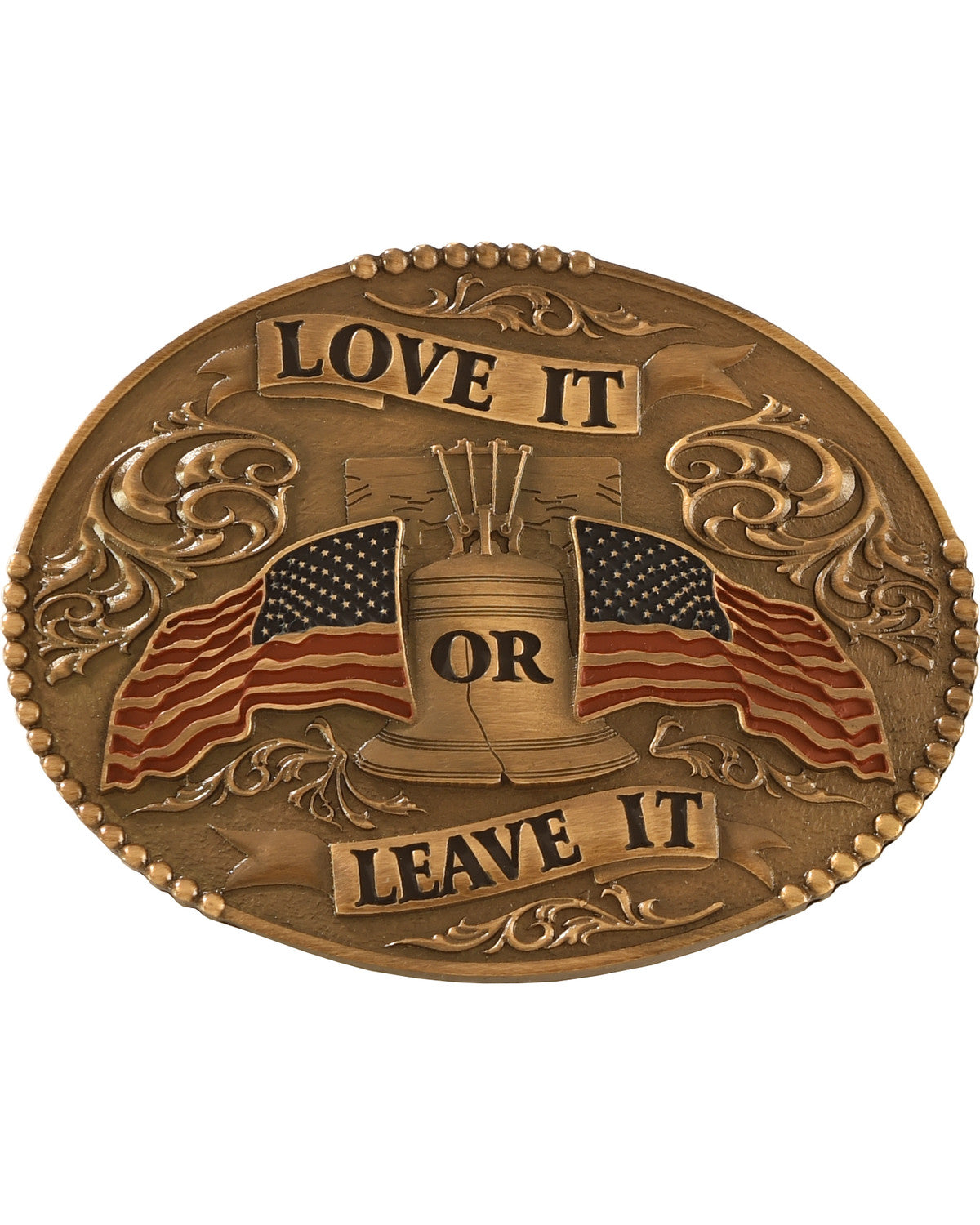 Men's Love It or Leave It with American Flag Belt Buckle