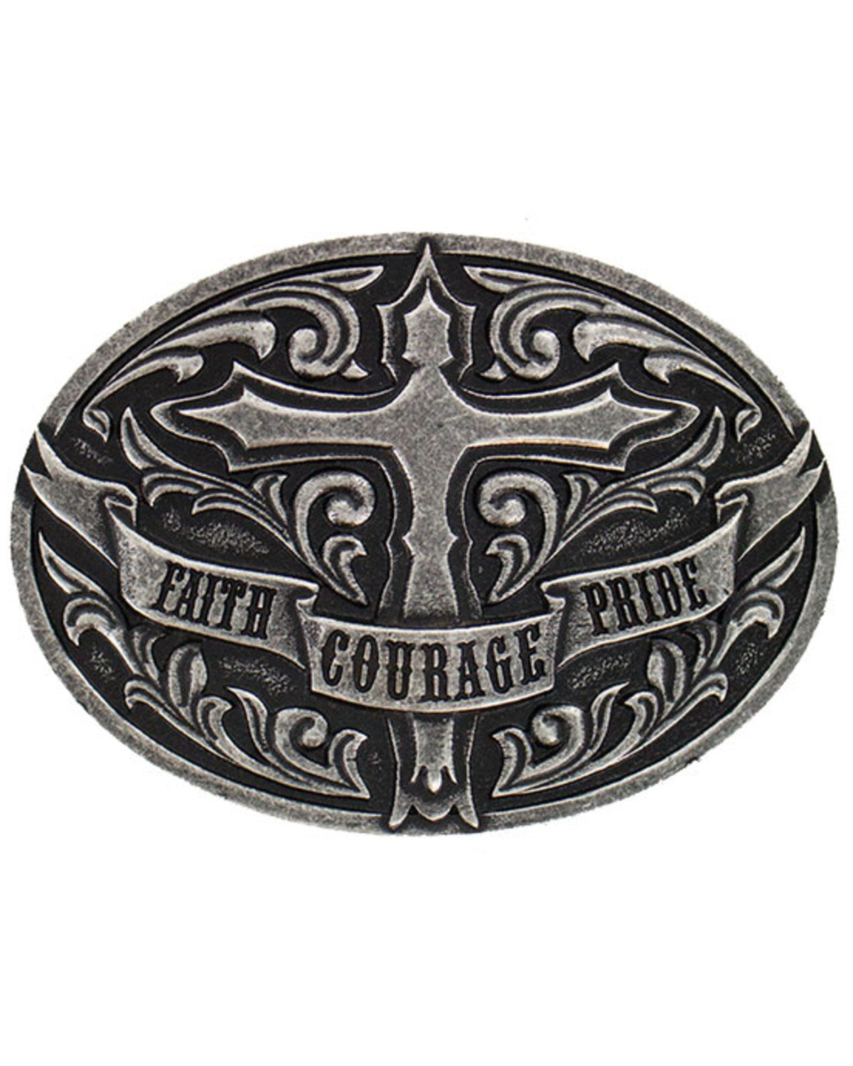 Men's Cross Faith Courage Pride Buckle