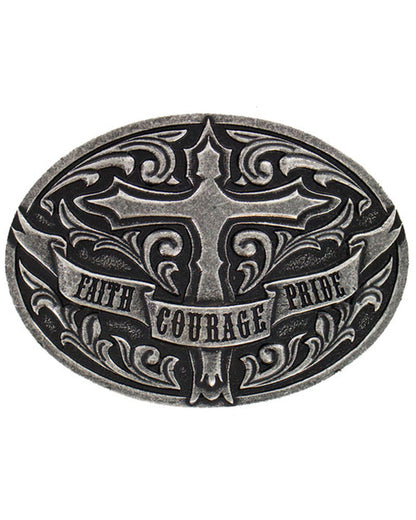 Men's Cross Faith Courage Pride Buckle