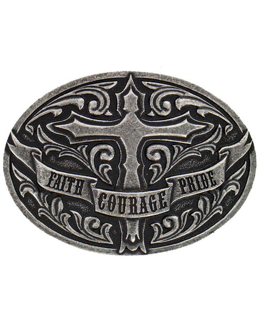 Men's Cross Faith Courage Pride Buckle