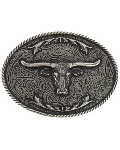 Men's Etched Longhorn Buckle