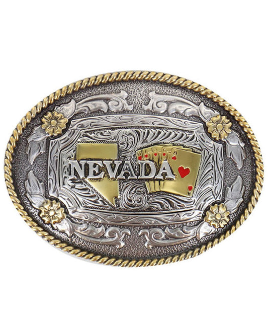 Men's Two Tone Nevada Oval Belt Buckle