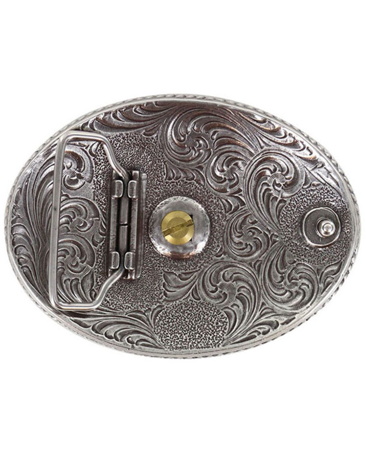Men's Two Tone Nevada Oval Belt Buckle