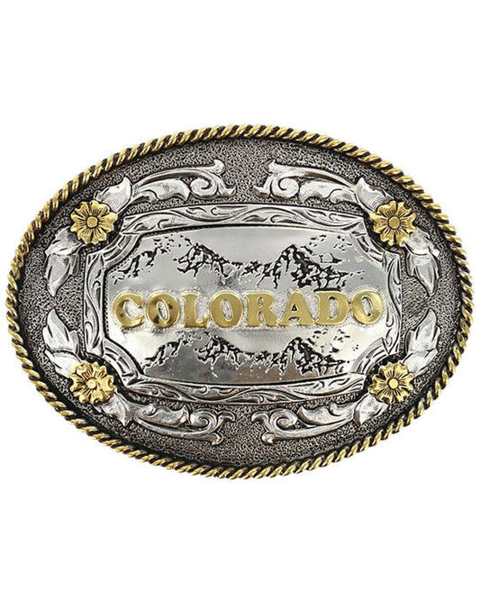 Men's Antiqued Colorado Oval Belt Buckle