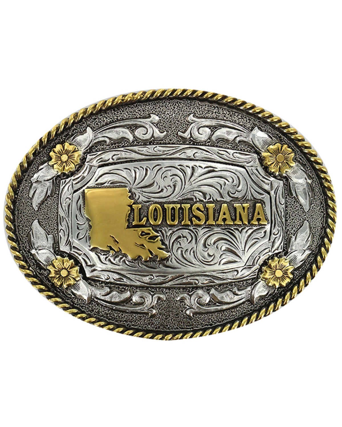 Men's Antiqued Oval Louisiana Belt Buckle