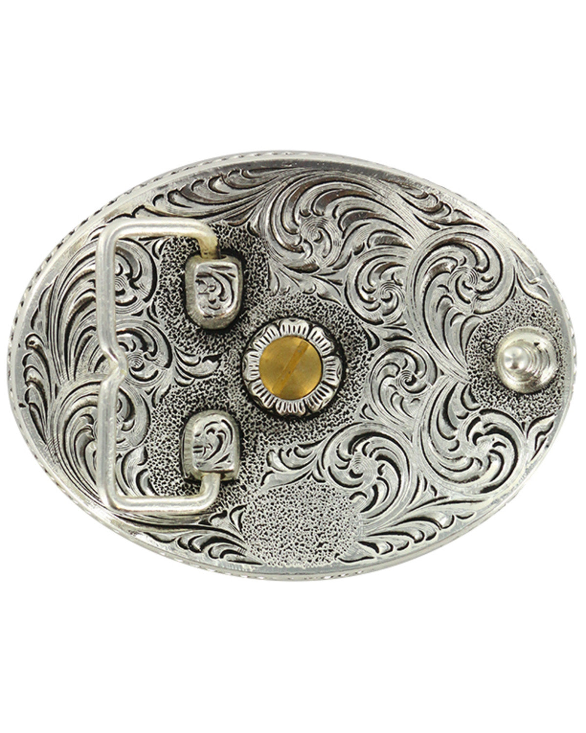Men's Antiqued Oval Louisiana Belt Buckle
