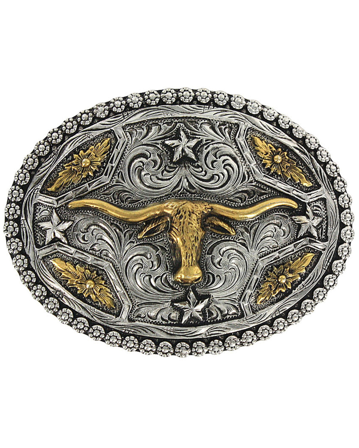 Men's Oval Longhorn Belt Buckle