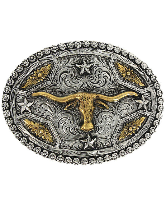 Men's Oval Longhorn Belt Buckle