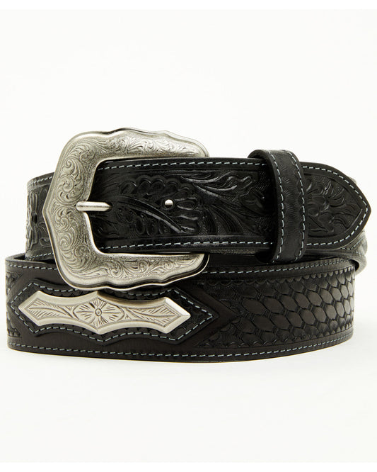 Men's Concho Tooled Western Belt