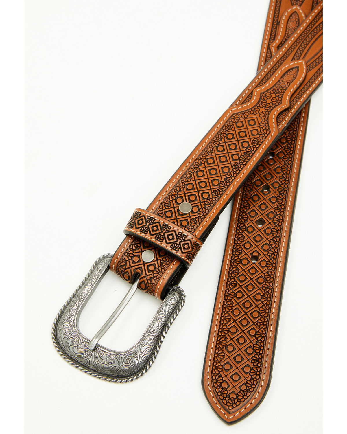 Men's Geo Embossed Western Belt