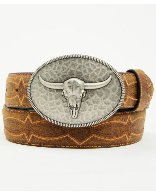 Men's Carson Hammered Longhorn Buckle Belt