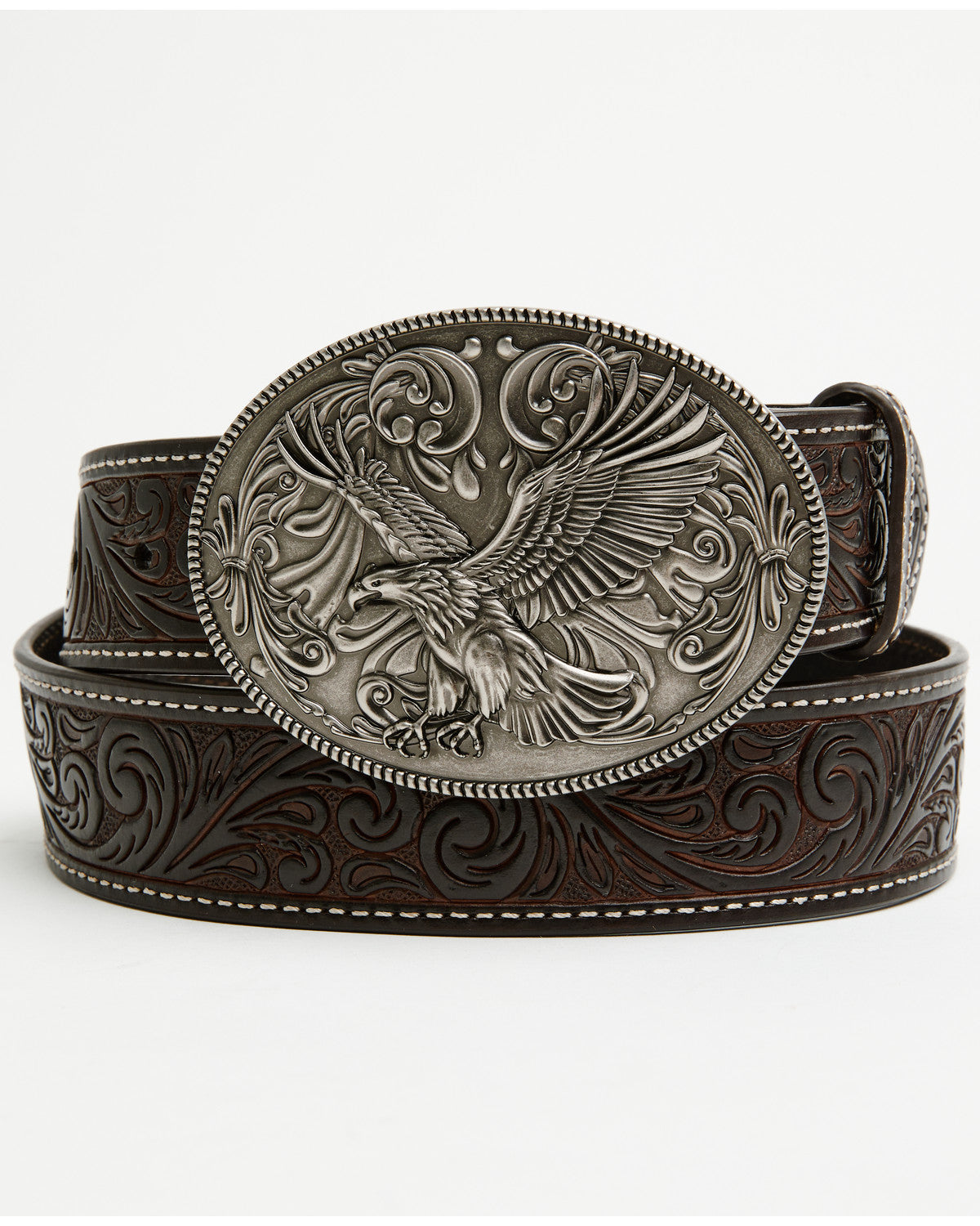 Men's Lander Tooled Leather Buckle Belt