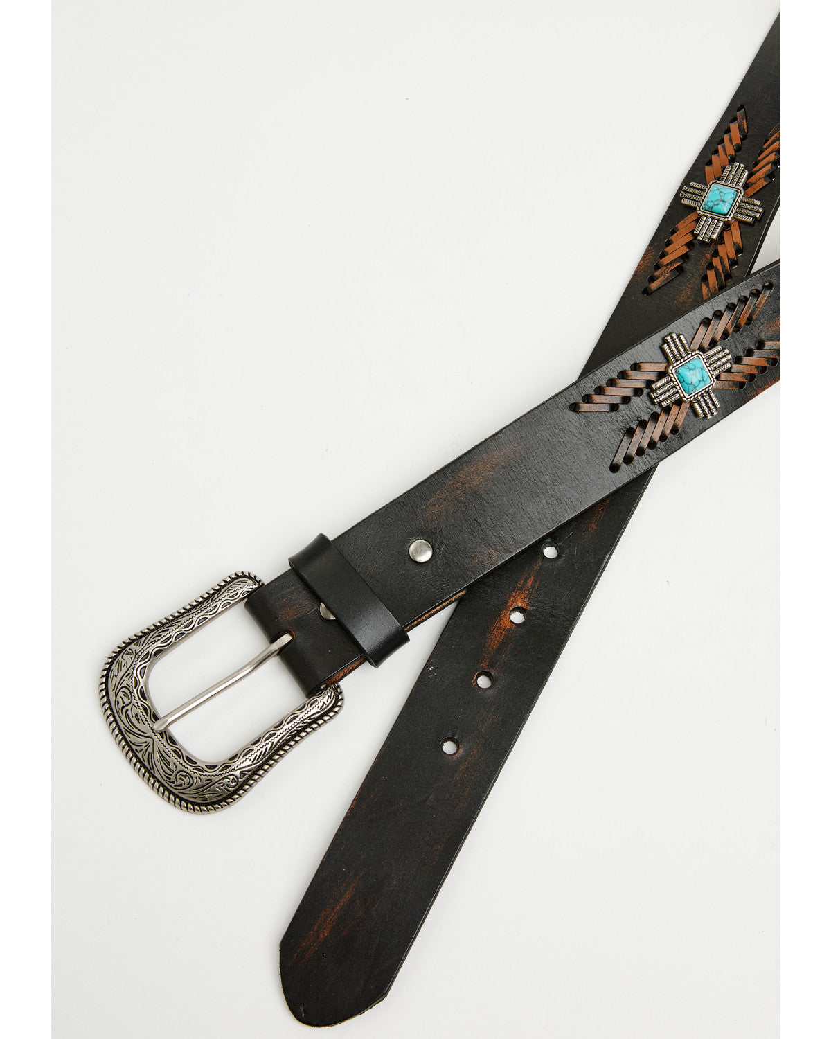 Men's Concho Whipstitch Belt