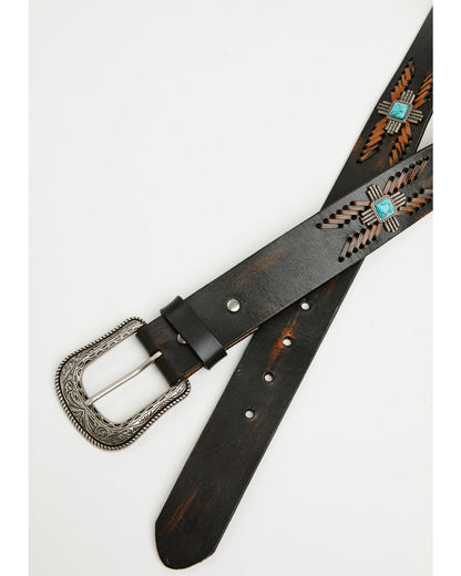 Men's Concho Whipstitch Belt