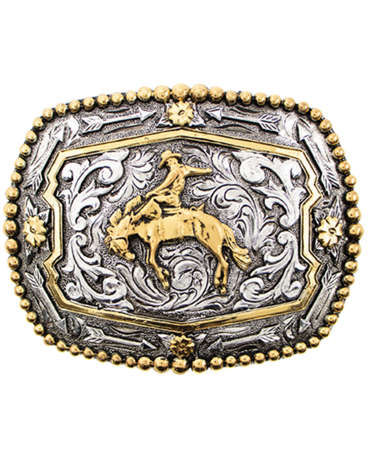 Men's Bronco Rider Beaded Edge Belt Buckle