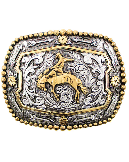 Men's Bronco Rider Beaded Edge Belt Buckle