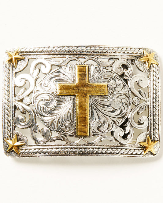 Men's Filigree Cross Belt Buckle